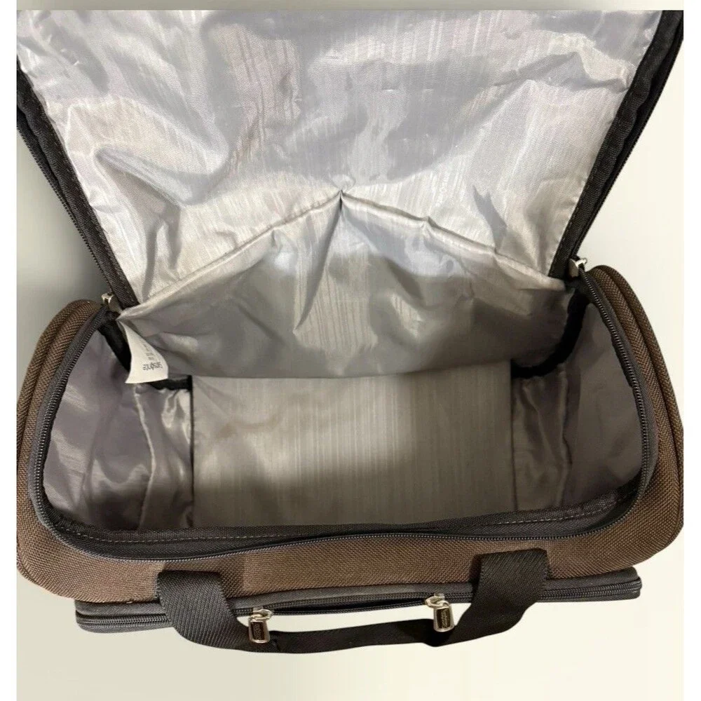 Samsonite Brown Compact Underseat Travel Tote Bag Personal Item Carry-On